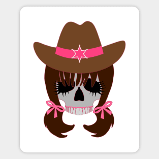 Cowgirl Skull Magnet